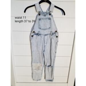 Jet Set Pleaded Acid Washed Girls Overalls Distressed Size 6 Kids Vintage Y2K